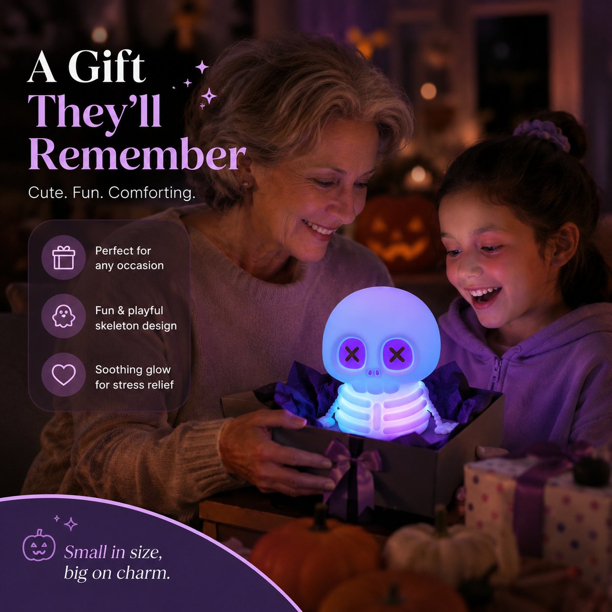 💀Halloween Early Bird Sale | 50% OFF🔥Charming Silicone Skeleton Color Changing Bedside Night Light🔥
