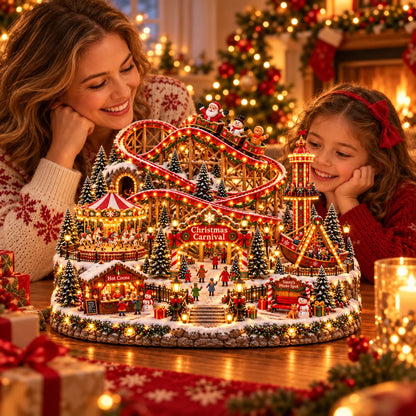 🎅 Santa’s Merry Christmas Carnival – Festive Christmas Tabletop Figurine & Holiday Décor 🎄