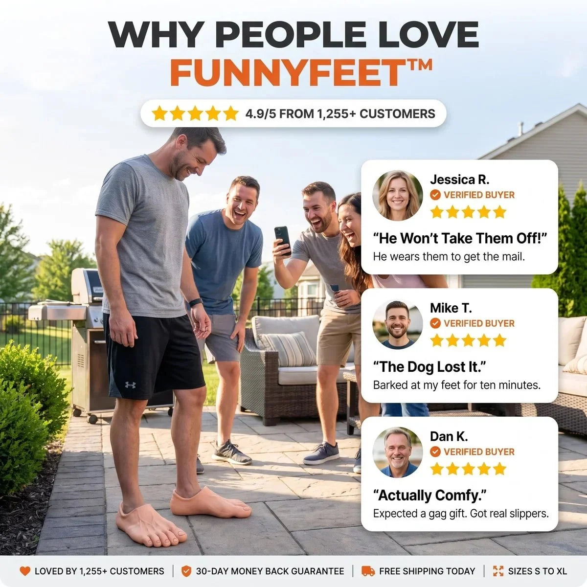 🔥 Last Day 49% OFF 🔥 Barefoot Prank Slippers – Hilarious Realistic Barefoot Illusion Slippers | Funny Gag Gift 😂