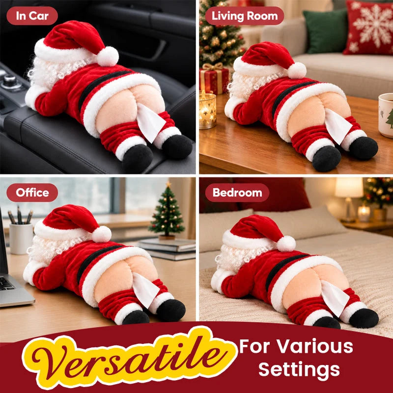 🎅 Funny Santa Butt Tissue Box – Hilarious Christmas Novelty Décor & Gift