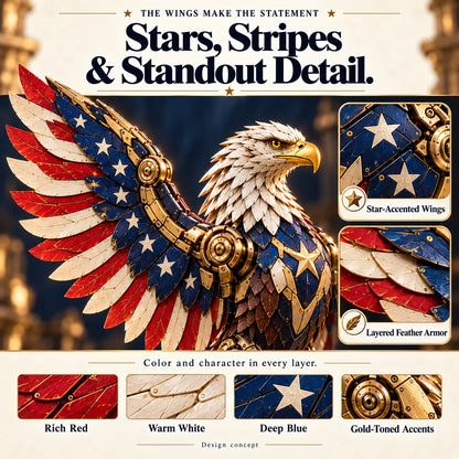 🇺🇸🔥 Last Day 49% Off – Patriotic Eagle Transforming Egg, Mechanical American Eagle Figure with Striking Red, White & Blue Details 🦅