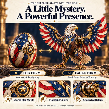 🇺🇸🔥 Last Day 49% Off – Patriotic Eagle Transforming Egg, Mechanical American Eagle Figure with Striking Red, White & Blue Details 🦅