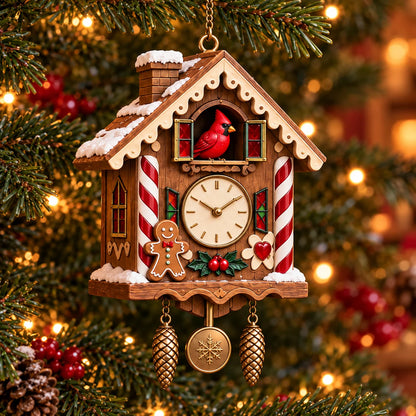 🕰️ 2026 Christmas Cuckoo Clock Ornaments – Set Of 6 Vintage Holiday Keepsakes