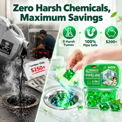 Bio-Enzyme Drain Cleaning Pods – Odor Control & Pipe Care for Kitchen, Bathroom & Toilet