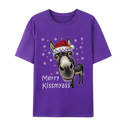🎄 Funny Donkey Merry Kissmyass Christmas T-Shirt