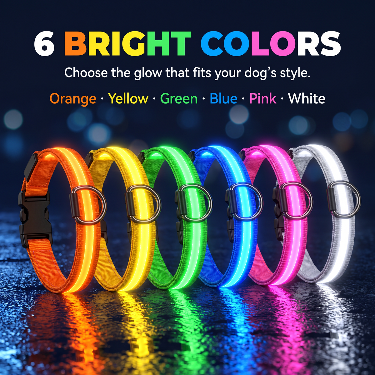 💡✨Rechargeable LED Dog Harness & Collar🐕‍🦺Light-Up Night Walking Gear