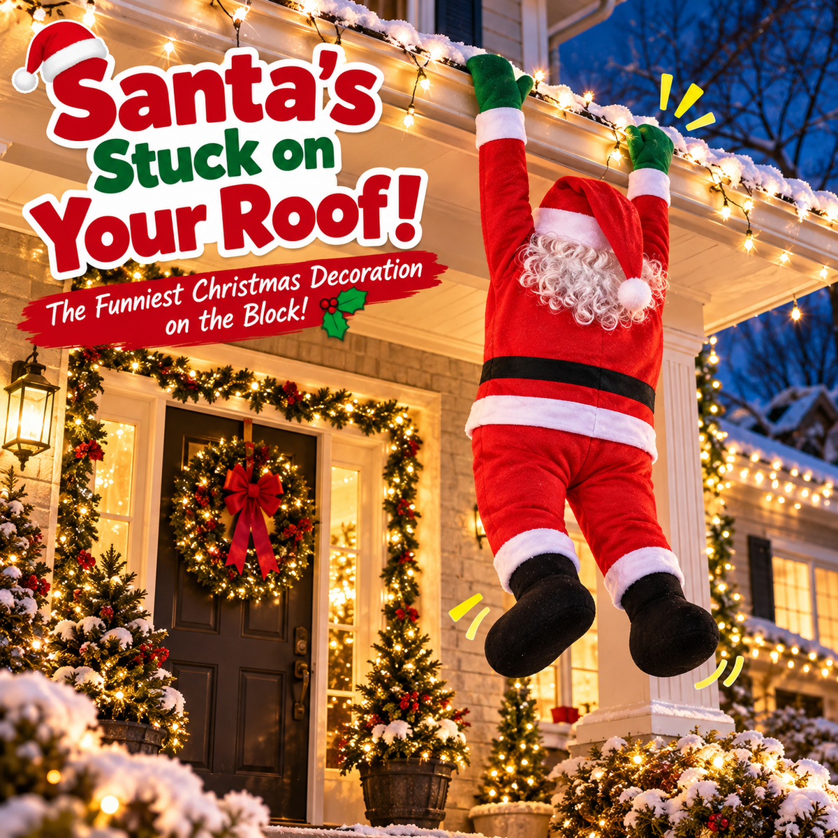 🎅❄️ Santa's Christmas Mishap™ – Giant Outdoor Santa Decoration, Family Holiday Fun & Memorable Christmas Moments 🏡🎄
