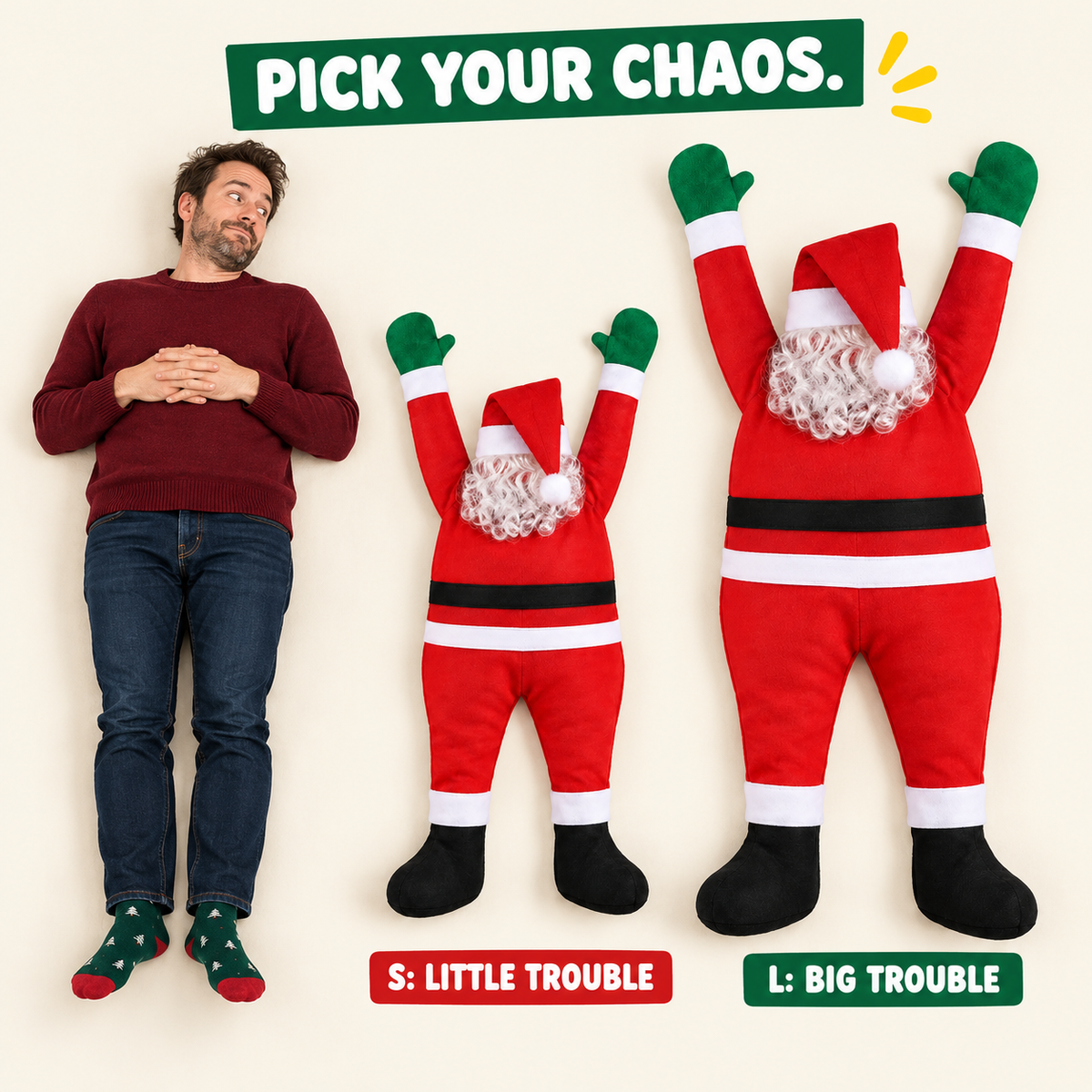 🎅❄️ Santa's Christmas Mishap™ – Giant Outdoor Santa Decoration, Family Holiday Fun & Memorable Christmas Moments 🏡🎄