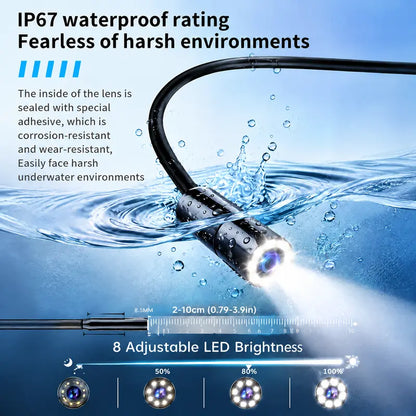 🔍 📱1920×1440 HD Endoscope Camera – 3.5M Semi-Rigid Cable, 8 Adjustable LED Lights & IP67 Waterproof Probe