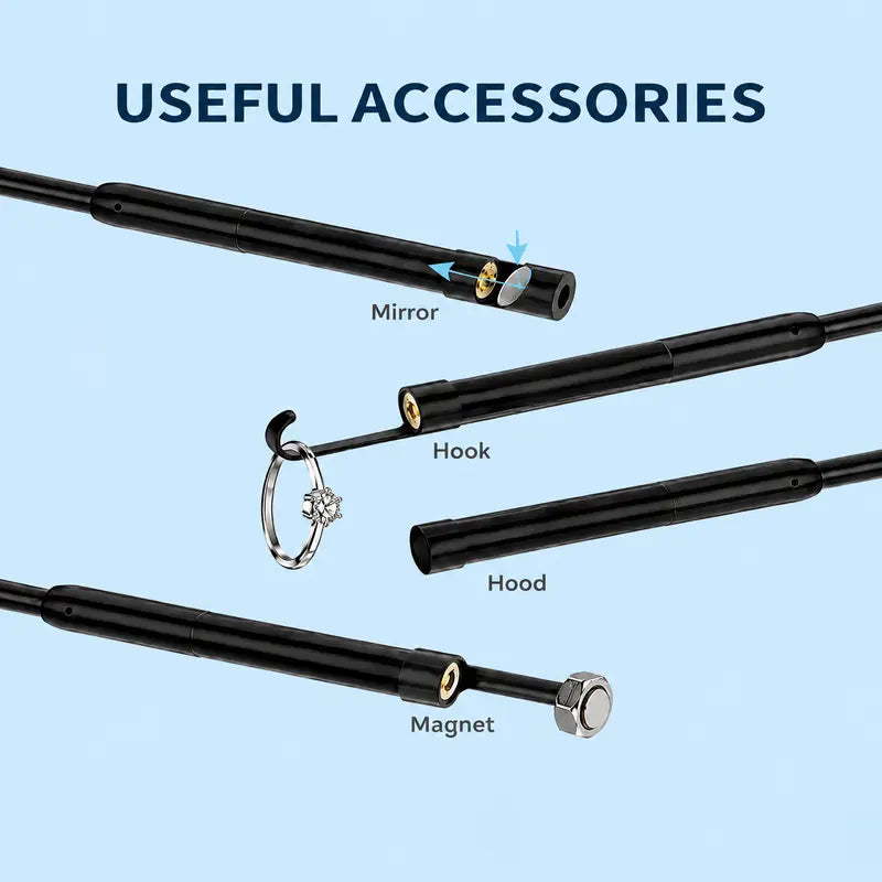 🔍 📱1920×1440 HD Endoscope Camera – 3.5M Semi-Rigid Cable, 8 Adjustable LED Lights & IP67 Waterproof Probe