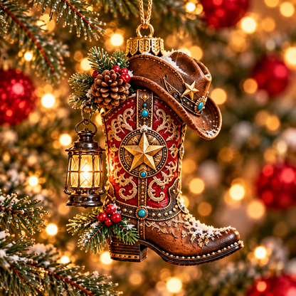 🎄✨ Christmas Worlds Collection – Skiing, Cardinal, Western, Rock Santa & Nativity 3D Tree Ornaments 🎁