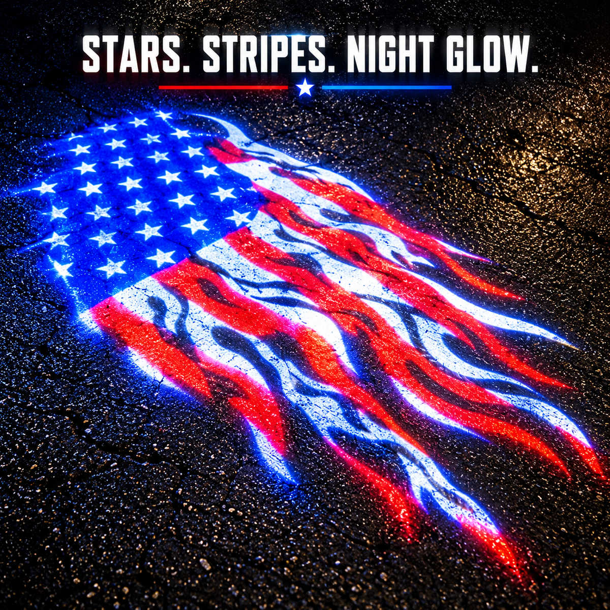 🏍️ RIDE WITH PRIDE! American Flag Motorcycle Ground Projector – Dual Flag Display, Red White & Blue Night Glow & Ultimate Patriotic Biker Style 🦅✨