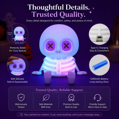 💀Halloween Early Bird Sale | 50% OFF🔥Charming Silicone Skeleton Color Changing Bedside Night Light🔥