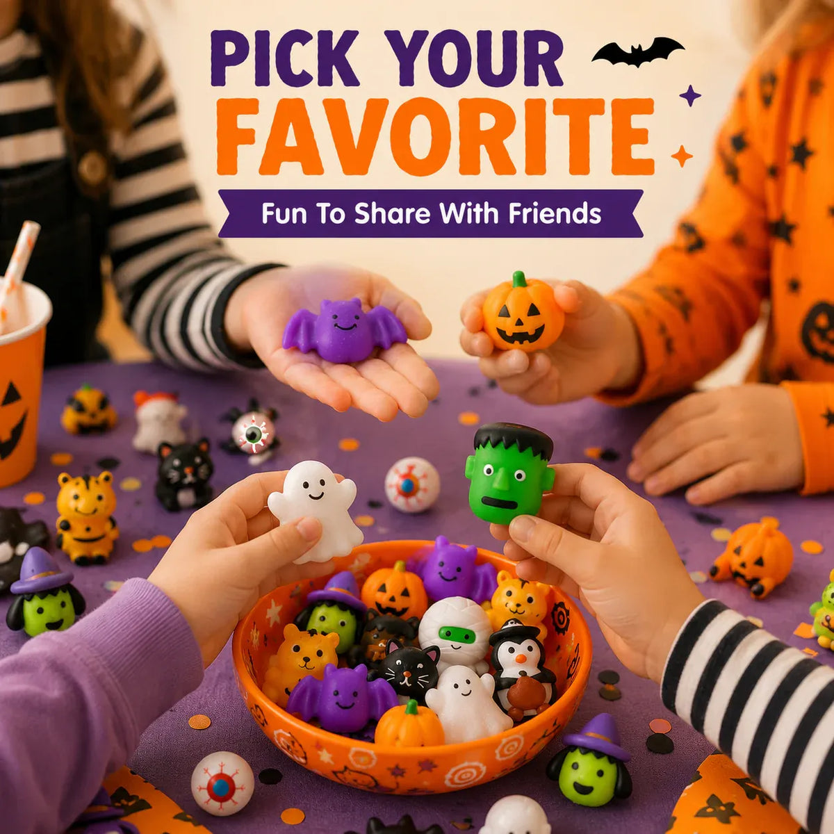 🎃 50PCS Halloween Mochi Squishy Toys