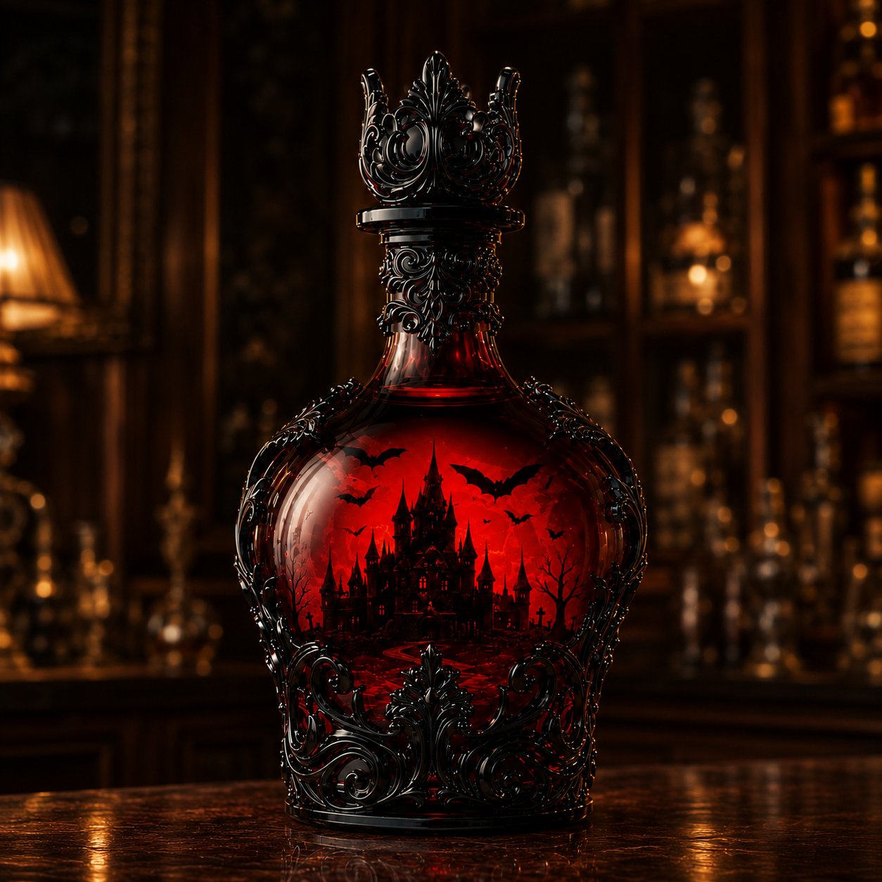 🔥New Arrival Limited Time Offer🦇🍺Gothic Vampire Castle Whisky Decanter & Tumbler