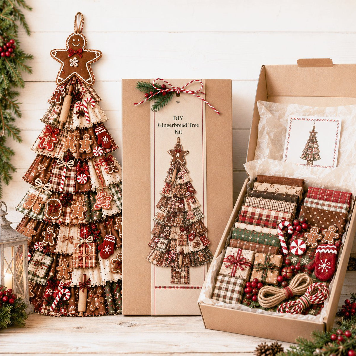 🎄 DIY Oversized Patchwork Christmas Tree Door Hanging Kit – Beginner-Friendly, Complete Craft Kit with Step-by-Step Guide ✨