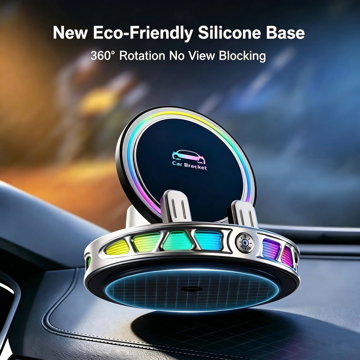 360° Auto-Locking Car Phone Mount – One-Handed & Stable