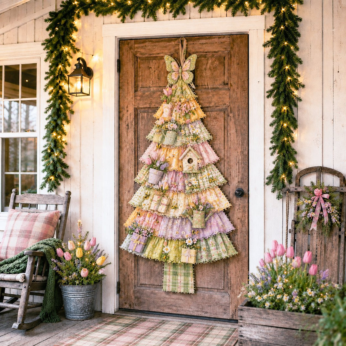🎄 DIY Oversized Patchwork Christmas Tree Door Hanging Kit – Beginner-Friendly, Complete Craft Kit with Step-by-Step Guide ✨