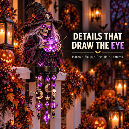 🔥 Halloween Character Glow Cascade Railing Lights – Pumpkin, Witch, Ghost & Black Cat