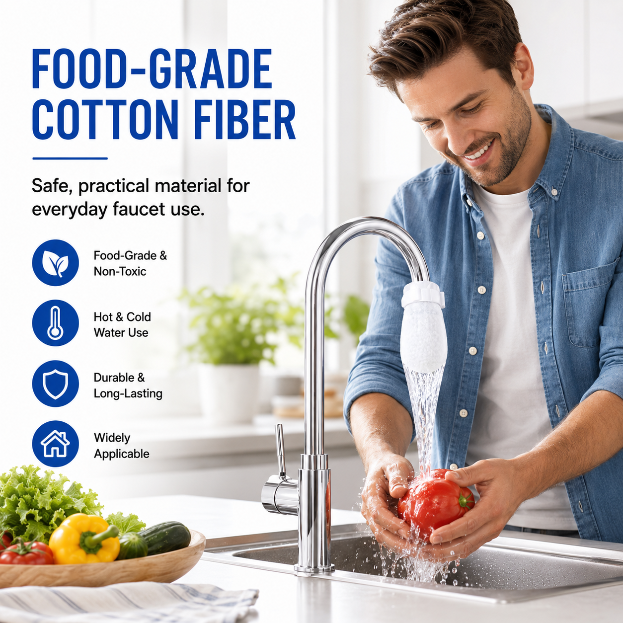🚰 100 Pack Faucet Filter Cotton Bags – Cleaner Water, Less Splash, No Tools Needed
