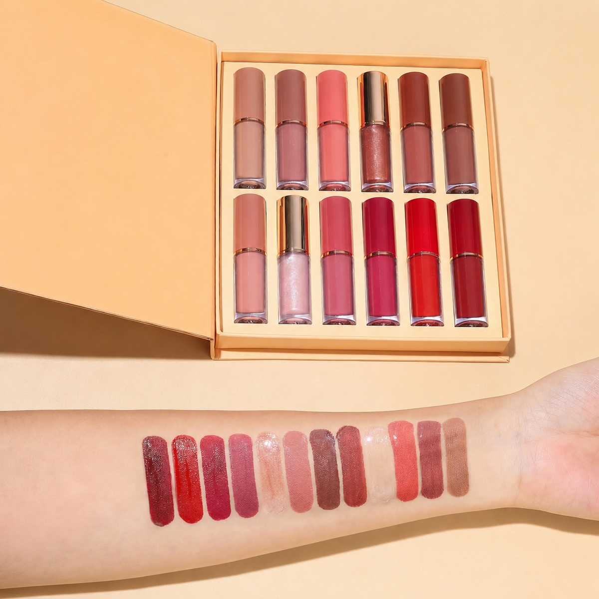 12-Color Liquid Lipstick Gift Set: Vibrant Shades & Long-Lasting Wear