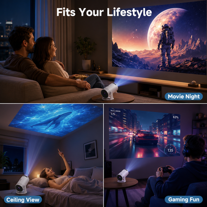 🔥Limited-Time Sale | Portable 4K Mini Projector – WiFi 6, Bluetooth 5.2 & 180° Rotation