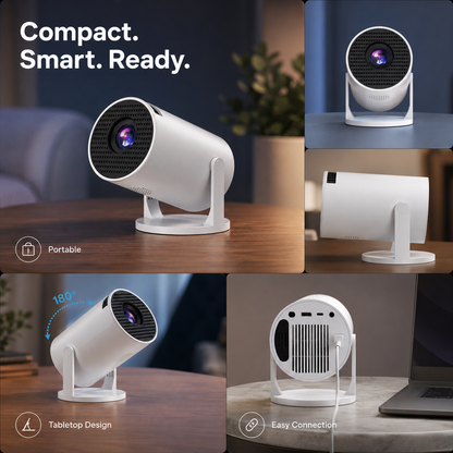 🔥Limited-Time Sale | Portable 4K Mini Projector – WiFi 6, Bluetooth 5.2 & 180° Rotation