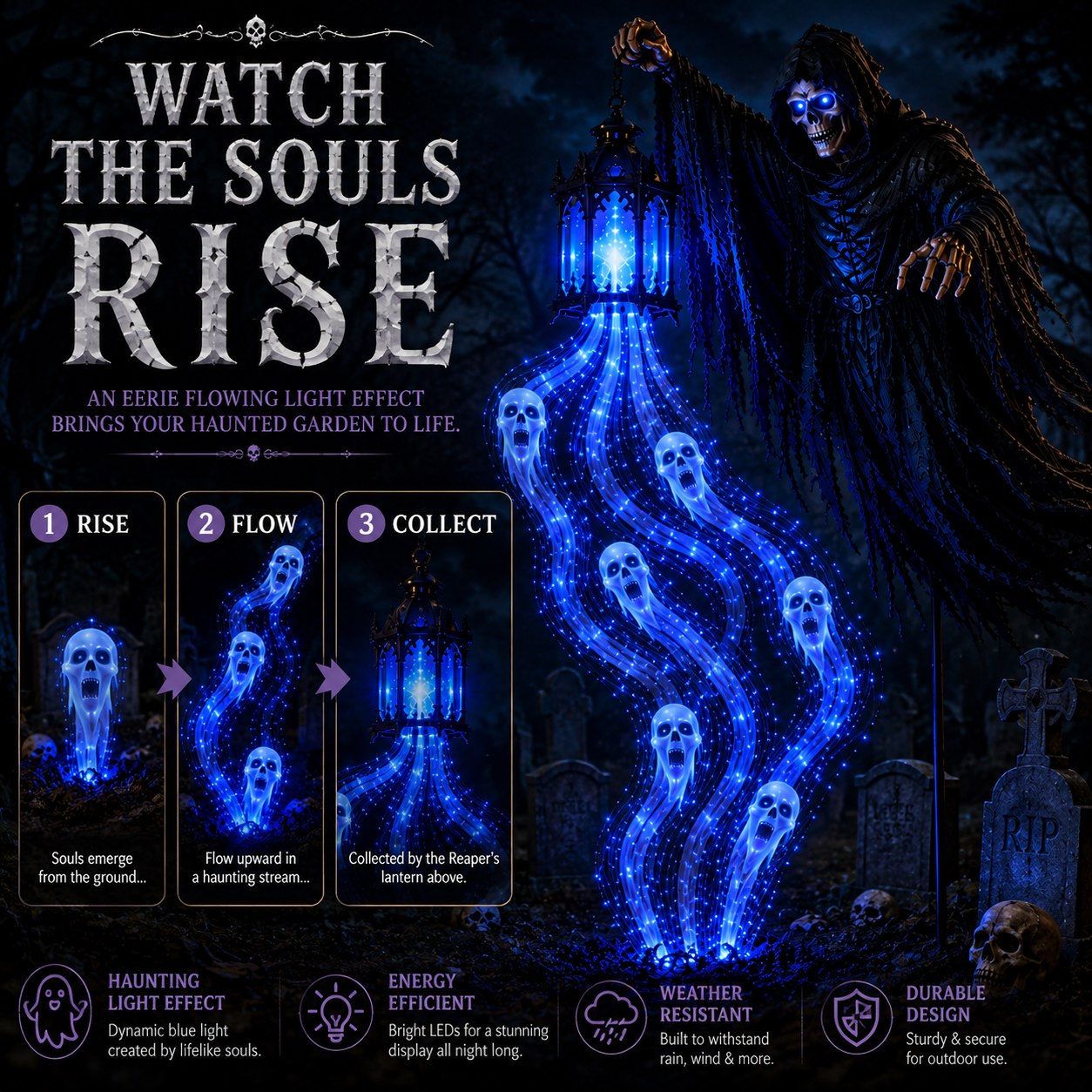 💀Today 70% OFF💀Halloween Soul Harvester Animated Garden Light🏚️