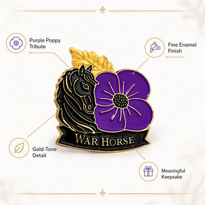 🎖️ War Horse Purple Poppy 111th Anniversary Brooch – Limited Edition Remembrance Pin