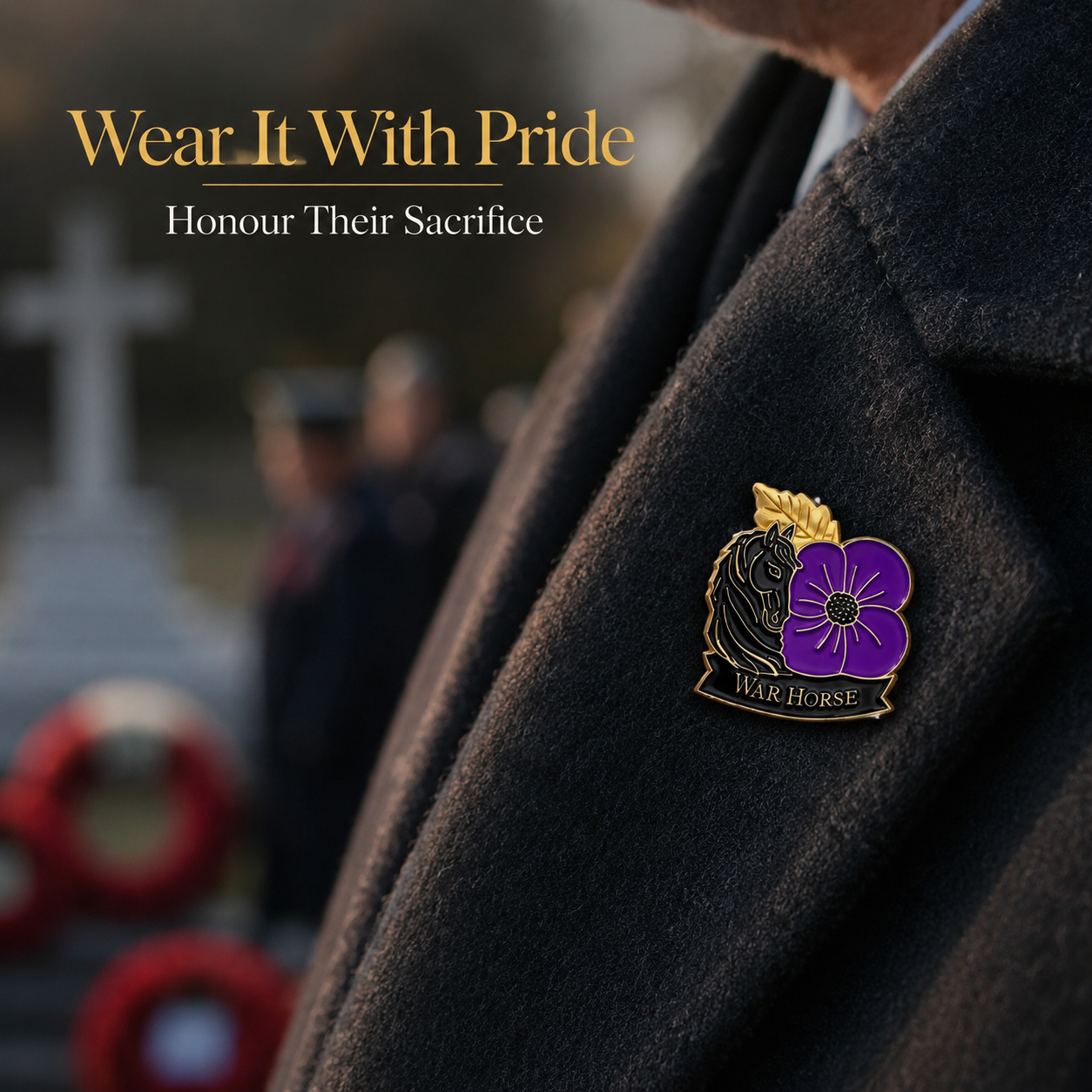 🎖️ War Horse Purple Poppy 111th Anniversary Brooch – Limited Edition Remembrance Pin
