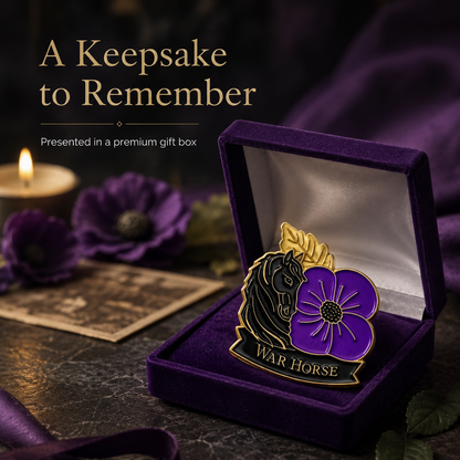 🎖️ War Horse Purple Poppy 111th Anniversary Brooch – Limited Edition Remembrance Pin