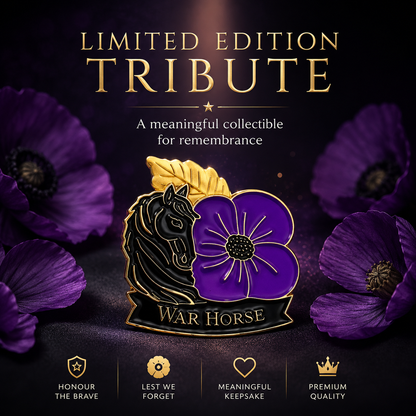 🎖️ War Horse Purple Poppy 111th Anniversary Brooch – Limited Edition Remembrance Pin