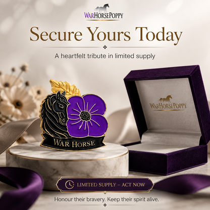 🎖️ War Horse Purple Poppy 111th Anniversary Brooch – Limited Edition Remembrance Pin