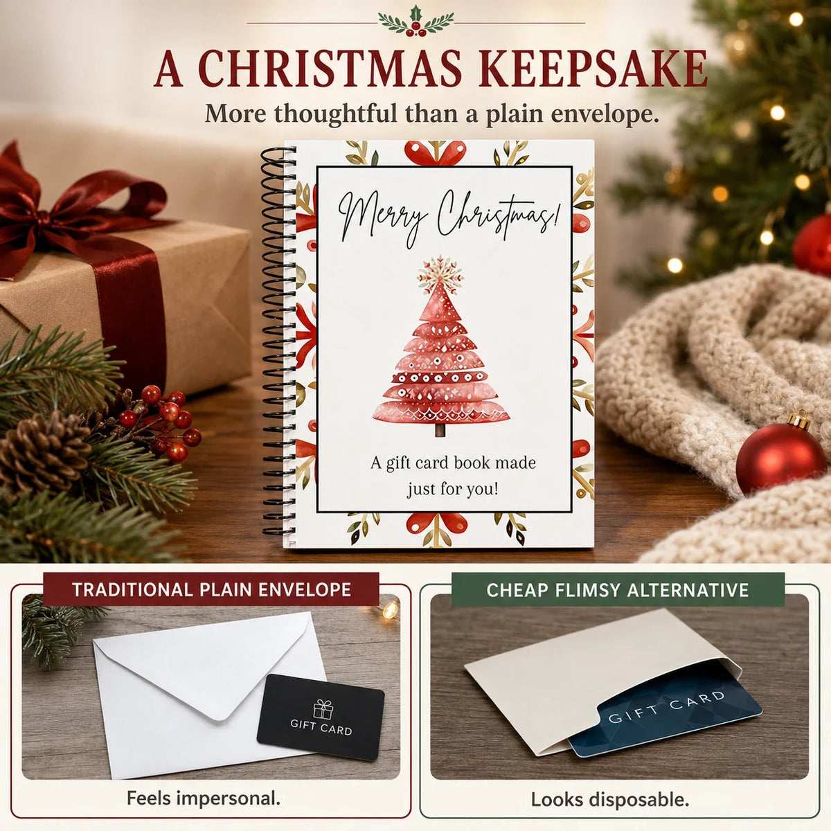 🔥Last Day 50% OFF🎄 Christmas Gift Card Book – Personalized Holiday Gift