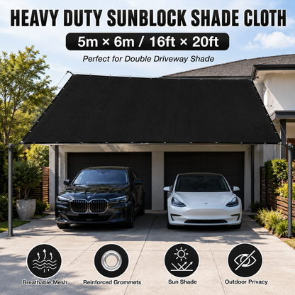 Heavy Duty Sunblock Shade Cloth for Patios, Gardens & Driveways