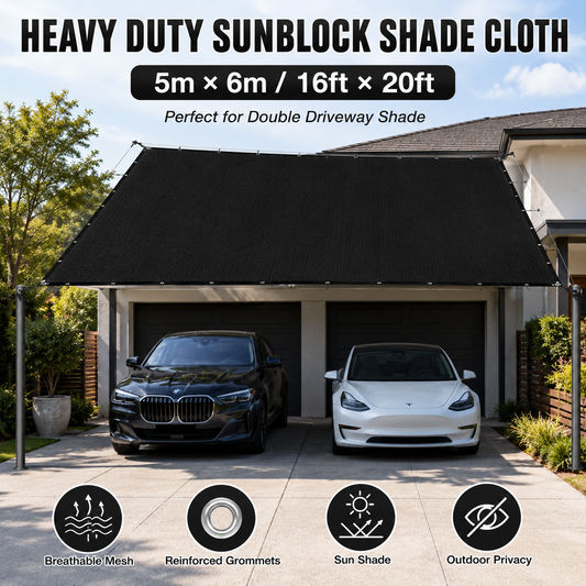 Heavy Duty Sunblock Shade Cloth for Patios, Gardens & Driveways