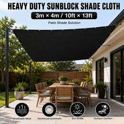 Heavy Duty Sunblock Shade Cloth for Patios, Gardens & Driveways