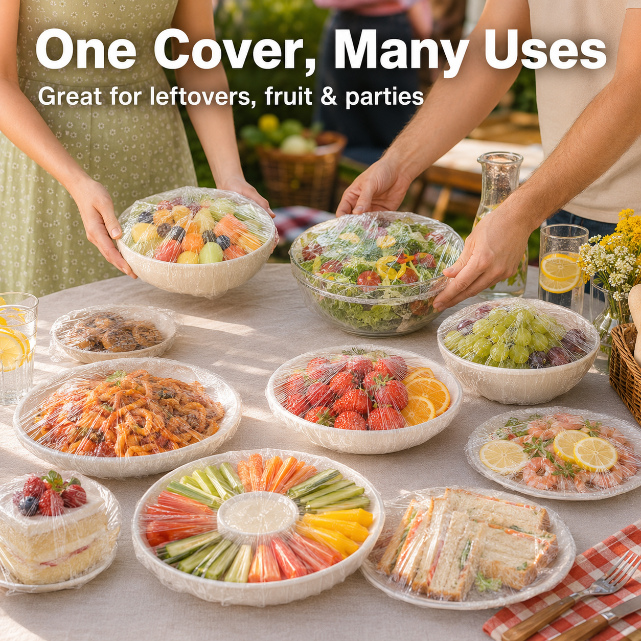 🔥100PCS Disposable Stretch Food Covers for Bowls & Plates