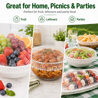 🔥100PCS Disposable Stretch Food Covers for Bowls & Plates