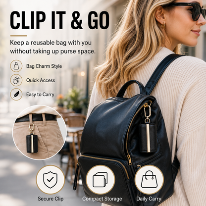 🔥🎁Foldable Keychain Storage Tote Bag for Women, Reusable Nylon Shopping Bag