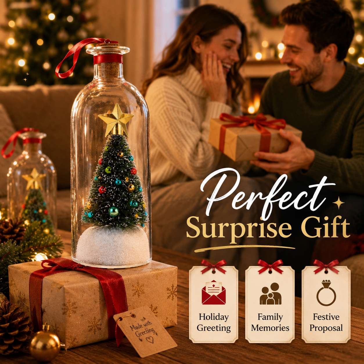 🎅Early Christmas  Sale🎄 Recordable Christmas Tree Message In A Bottle
