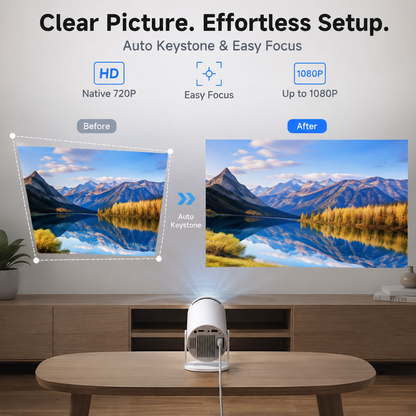 🔥Limited-Time Sale | Portable 4K Mini Projector – WiFi 6, Bluetooth 5.2 & 180° Rotation