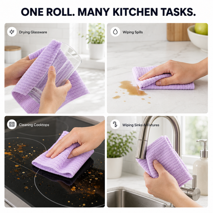 🧽 Reusable Tear-Off Cleaning Cloth Roll | Multipurpose Washable Kitchen & Home Towels