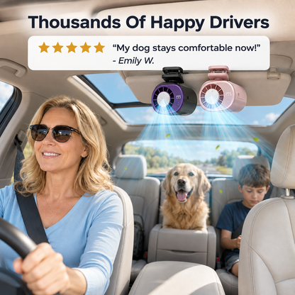 🚗 360° Rotating Car Vent Cooling Fan with LED Display – Adjustable Mini Air Circulator