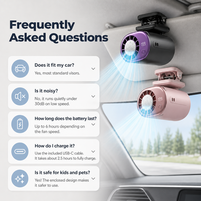 🚗 360° Rotating Car Vent Cooling Fan with LED Display – Adjustable Mini Air Circulator