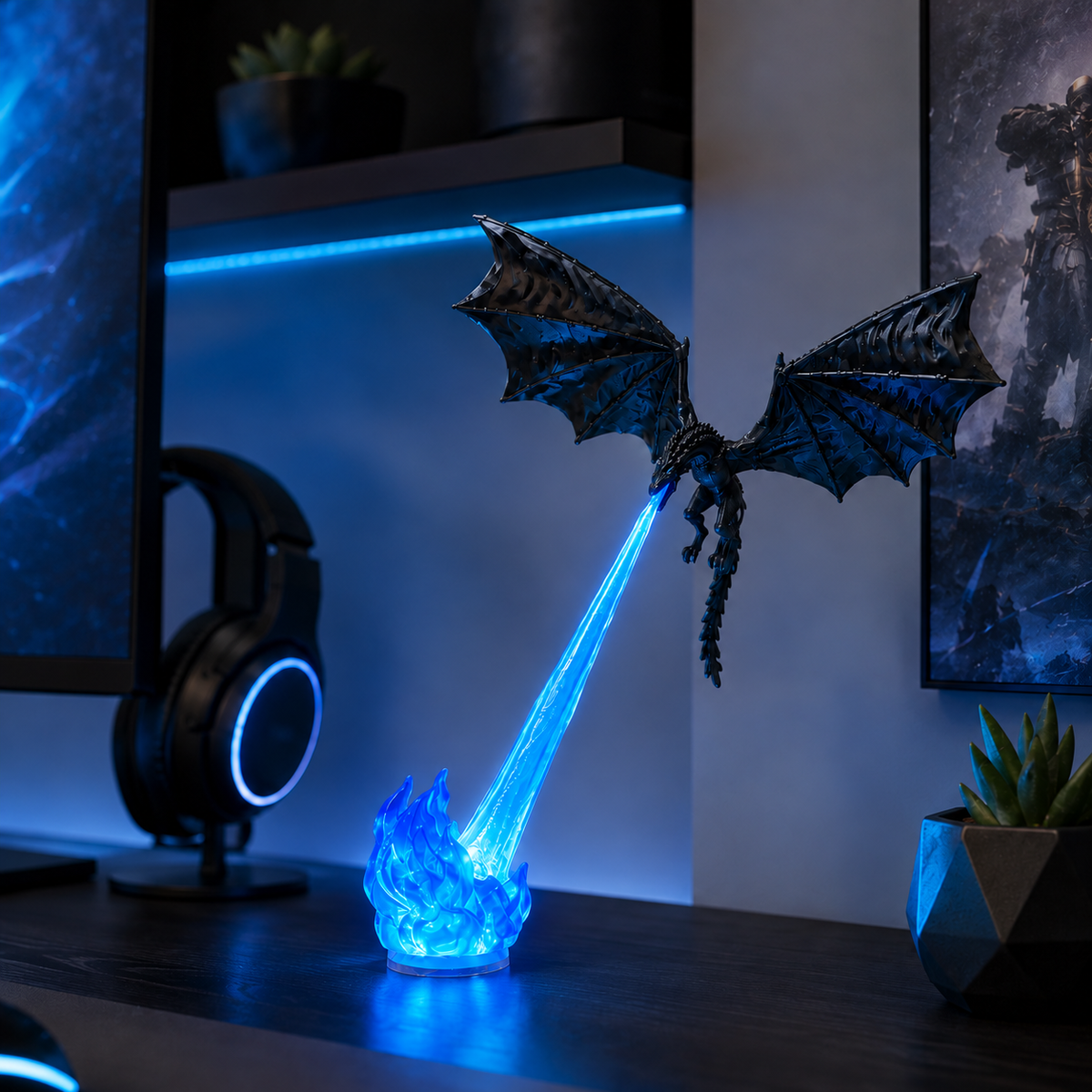🎃Halloween Special Offer🐉Dragon Breath LED Display Lamp – Fire & Ice Fantasy Dragon Decor