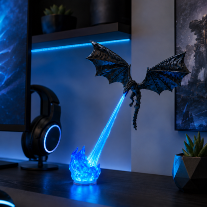 🎃Halloween Special Offer🐉Dragon Breath LED Display Lamp – Fire & Ice Fantasy Dragon Decor