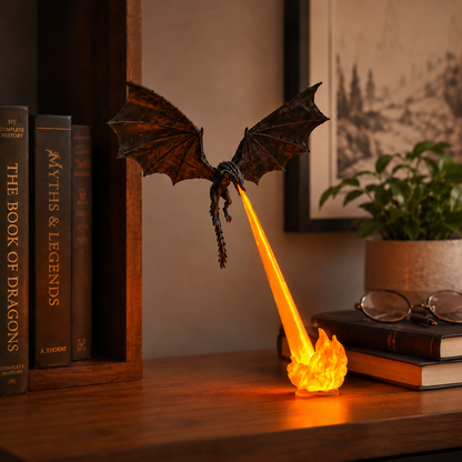 🎃Halloween Special Offer🐉Dragon Breath LED Display Lamp – Fire & Ice Fantasy Dragon Decor