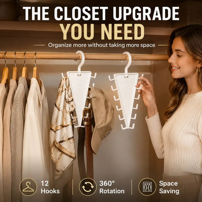 🧥 12-Hook Vertical Closet Organizer – Space-Saving Clothes & Accessories Hanger