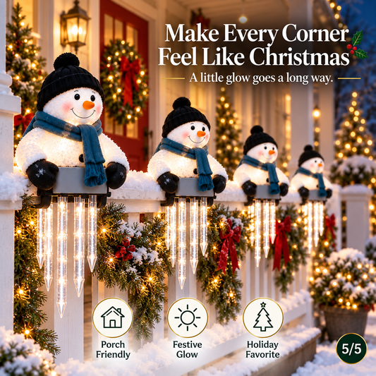 ⛄️ WinterGlow Snowman Icicle Lights – Magical Christmas Outdoor & Indoor Holiday Decor